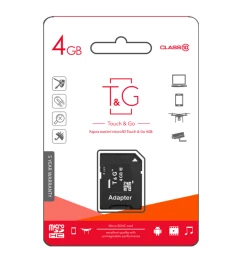 Карта пам'яті T&G MicroSDHC 4Гб (Клас 10) + SD-адаптер